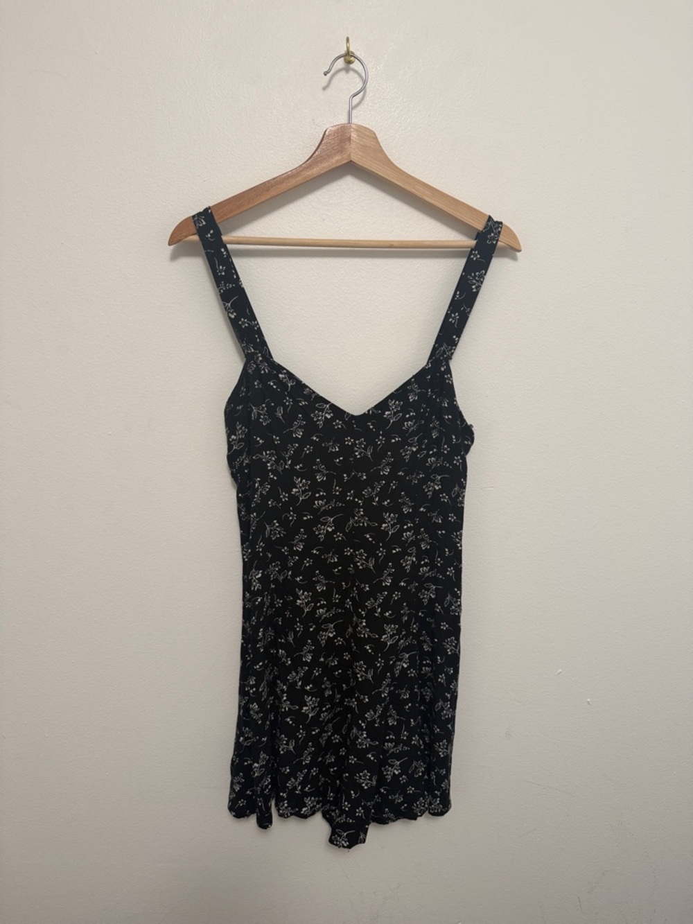 Vintage Blue Brand Black + White Floral Romper